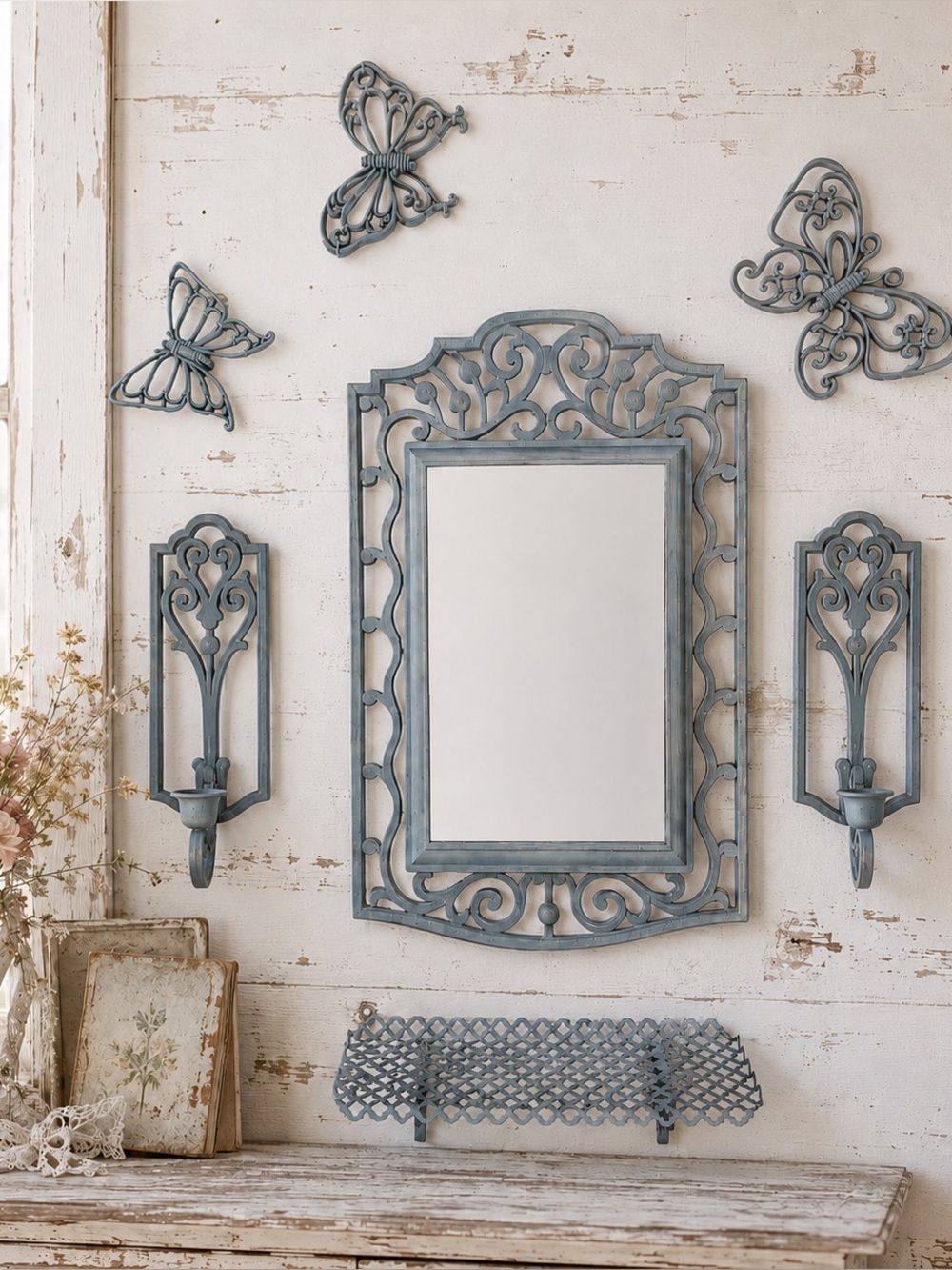 Vintage Homco Shabby Chic Ornate Wall Ensemble Cottagecore